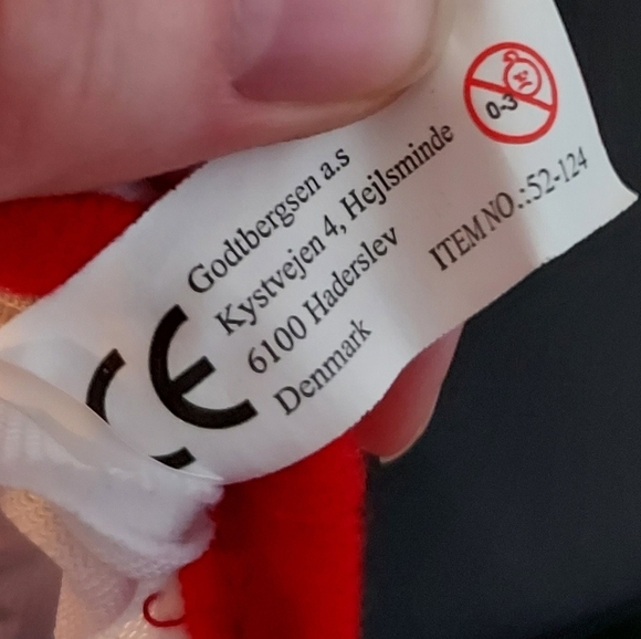 Denmark White/Red Stuffed Animal Bear 9in - Picture 6 of 6